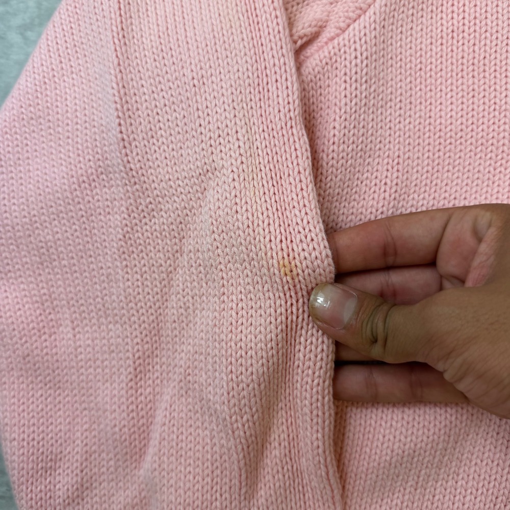 Polo Ralph Lauren Mens XL Pink Cotton Crewneck Knit Sweater Blue Pony Logo - Picture 2 of 7